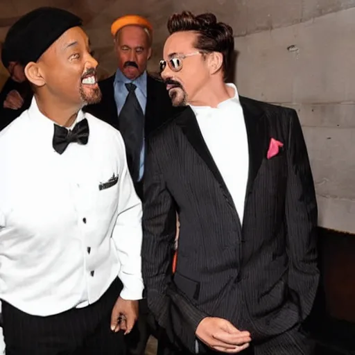 Image similar to will smith slaps robert downey jr.