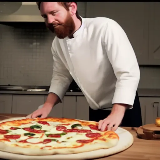 Image similar to A still of Ben Kenobi making a pizza, 4k, photograph, ultra realistic, highly detailed, professional lighting