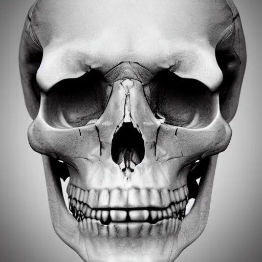 Image similar to broken human skull with only the jaw and nose