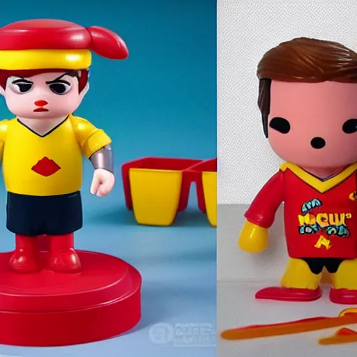 Prompt: dexter morgan 1 9 8 0 s mcdonald ’ s happy meal toys gothic