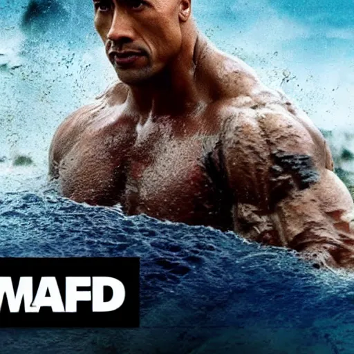 Image similar to Dwayne Johnson in water world 4K quality super realistic