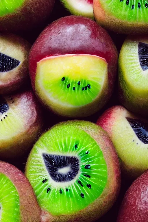 Image similar to 📷 joe keery kiwi fruit face 🥝, made of food, head portrait, dynamic lighting, 4 k