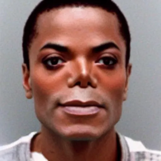 Prompt: closeup michael jackson mugshot