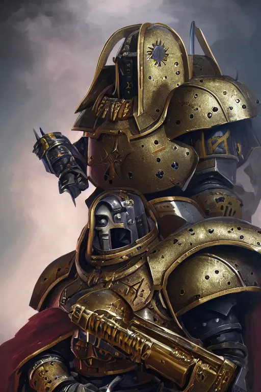 Image similar to armor portrait heros warhammer 4 0 k horus heresy fanart - the primarchs emperor by johannes helgeson animated with vfx concept artist & illustrator global illumination ray tracing hdr fanart arstation zbrush central hardmesh 8 k octane renderer comics stylized