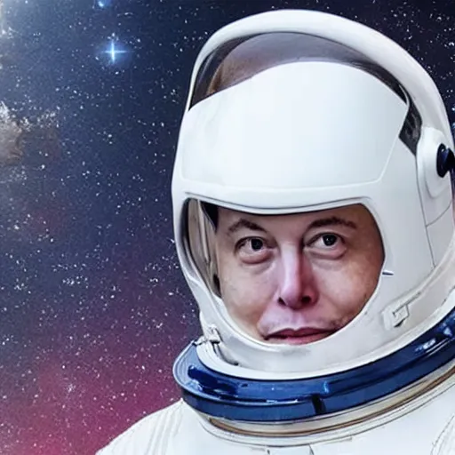 Prompt: elon musk wearing a space suit