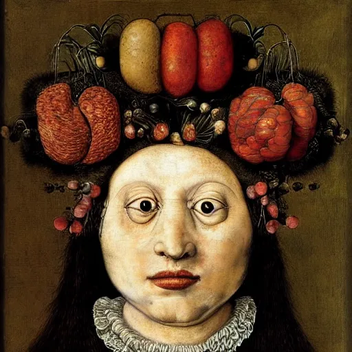 Image similar to portrait of young female by Giuseppe Arcimboldo