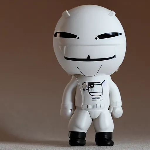 Image similar to an all white art vinyl figure, in the style of kidrobot, sket - one x iamretro, kenny wong x pop mart, space molly, frank kozik, guggimon, studio lighting, subsurface diffusion