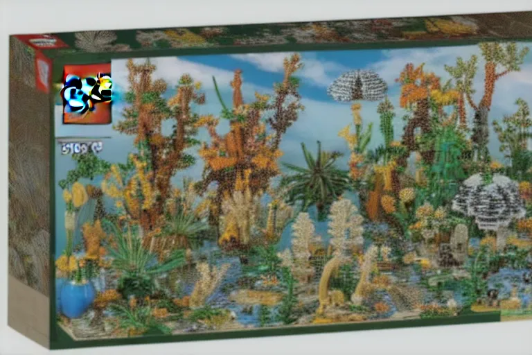 Image similar to ernst haeckel artforms in nature 1 9 8 5 lego set