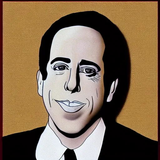 Prompt: jerry seinfeld with no eyes and a female beautiful body, trending on deviantart