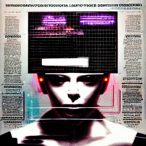 Prompt: cyberpunk tautological | album artwork, used lp ( 1 9 8 6 )