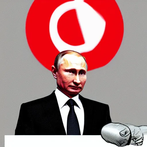 Prompt: Vladimir Putin pressing the big red button, photorealistic