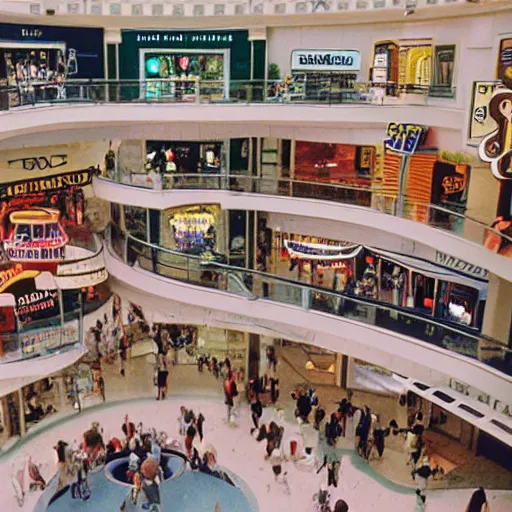 Image similar to mall, 1990s, iconic and popular iconography