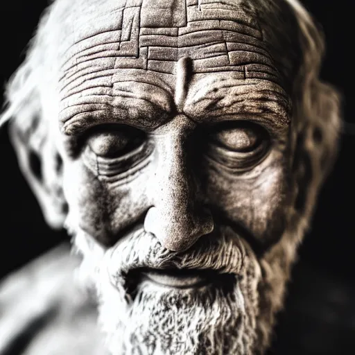 Prompt: Photography of 1000 years old living man with highly detailed 1000 years old face