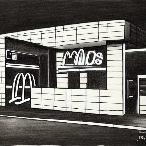 Image similar to drawing of mcdonalds designed by etienne - louis boullee