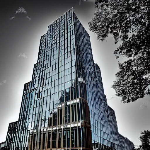 Image similar to realistic a photo of a downtown office building