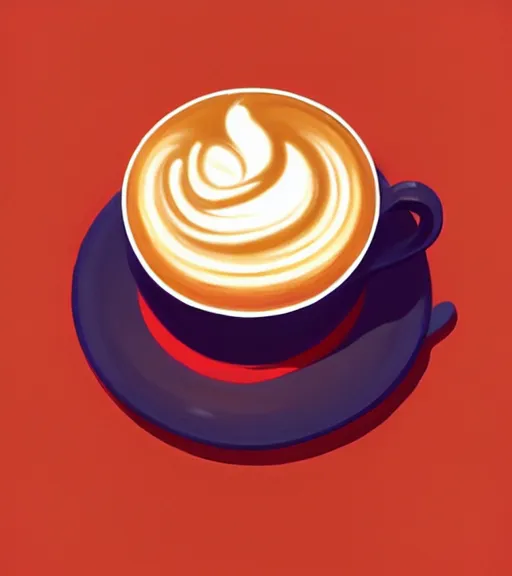 Image similar to icon stylized minimalist cappuccino, loftis, cory behance hd by jesper ejsing, by rhads, makoto shinkai and lois van baarle, ilya kuvshinov, rossdraws global illumination