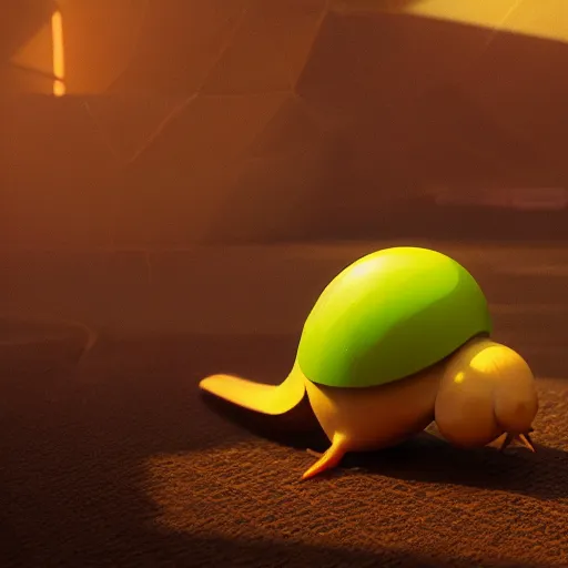 Prompt: a snailbird, a snailbird is a snail mixed with a bird, octane render, unreal engine, uhd, by beeple and the best digital artists alive,