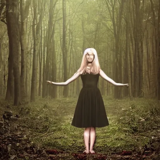 Image similar to scary girl in forest