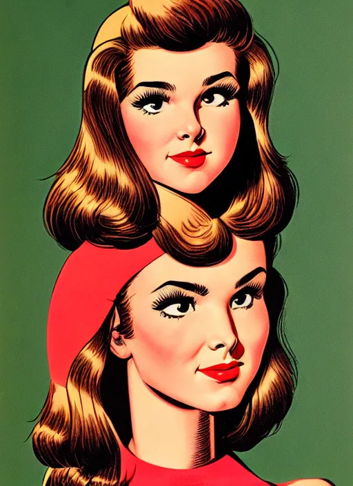 Image similar to a portrait of a pretty young lady by al feldstein