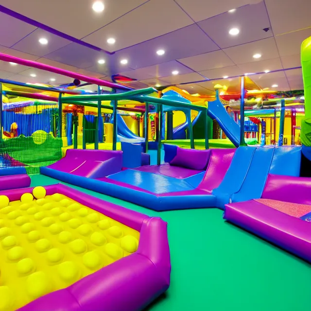 Image similar to infinite soft play area, highly detailed, 8 k, hdr, smooth, sharp focus, high resolution, award - winning photo