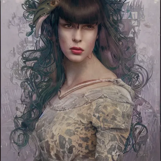 Image similar to extremely psychedelic beautiful cyborg queen of lsd. intricate, elegant, highly detailed, extremely lifelike photorealistic digital painting, artstation. steichen, gaston bussiere, tom bagshaw, cyberpunk alphonse mucha. dark pallet, melancholy. anatomically correct in every way. sultry. sharp focus. soft light. very very lifelike