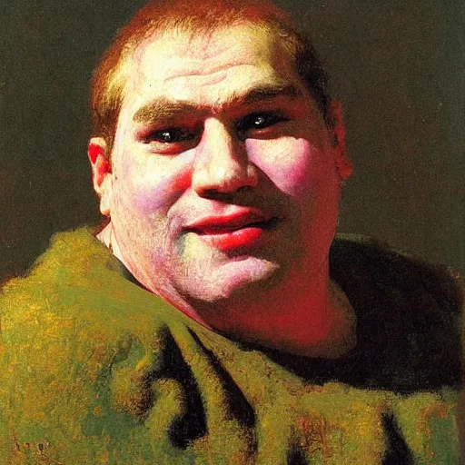 Image similar to portrait of shrek by ilya repin