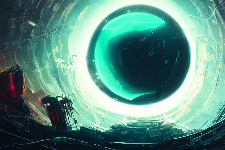 Image similar to giant mysterious eye, sci - fi, glow, abstract intricate, cinematic, wlop, dan mumford, octane render, artstation hd