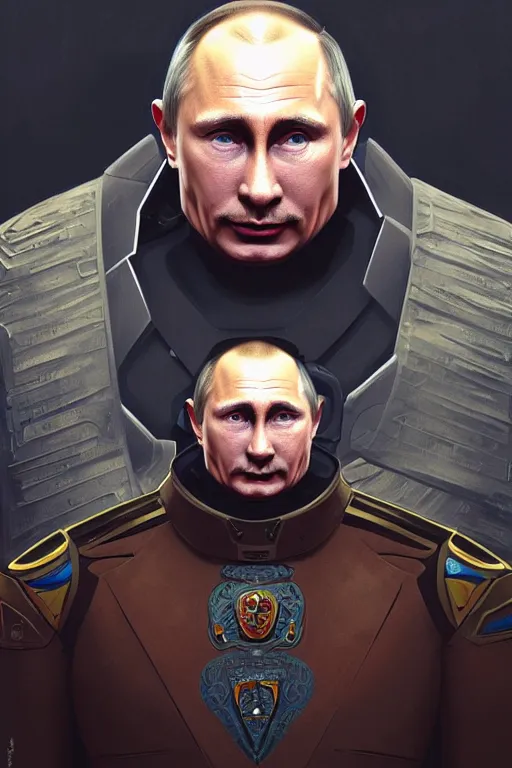 Image similar to vladimir putin as a robotnik, realistic portrait, symmetrical, highly detailed, digital painting, artstation, concept art, smooth, sharp focus, illustration, cinematic lighting, art by artgerm and greg rutkowski and alphonse mucha