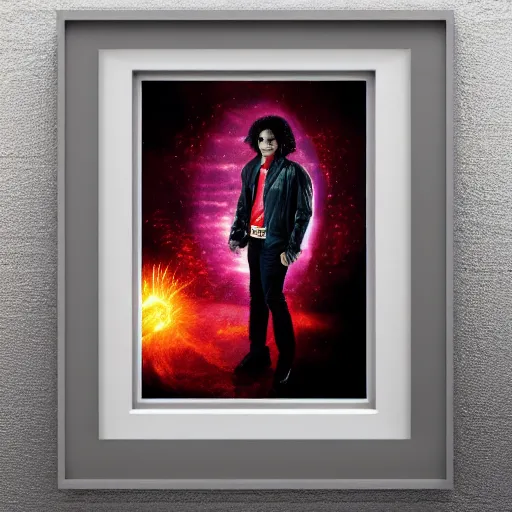 Prompt: a full body photograph of michael jackson as'doctor who ', time vortex in the background, detailed face, symmetrical face, extreme realism and detail, 8 k, completely framed, direct lighting, 3 5 mm photo, photorealistic, sharp focus