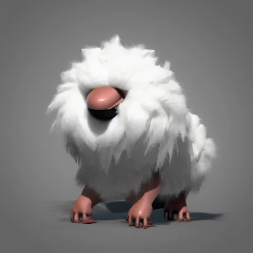 Image similar to a fluffy fluffy fluffy creature , concept art, trending on artstation 3D.