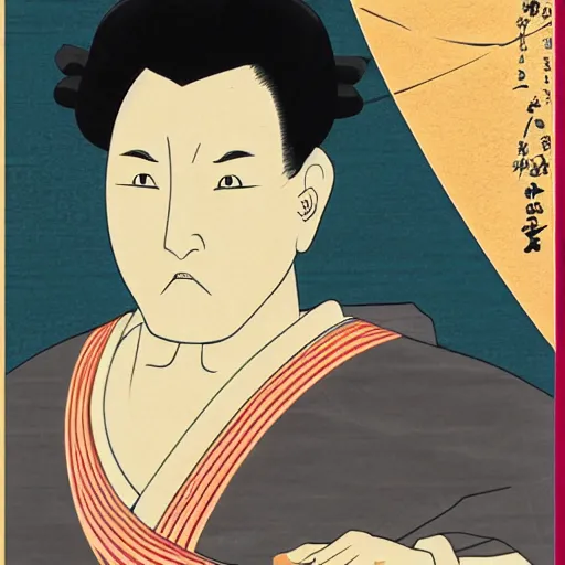 Image similar to jigoro kano, digital art, utamaro kitagawa style