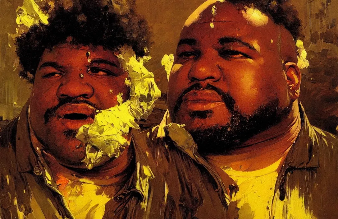 Image similar to portrait of de la soul!!!!!!!!!!!!!!!!!!!!!!!!!!!, detailed face, detailed painting, epic lighting, by ilya repin, phil hale and kent williams