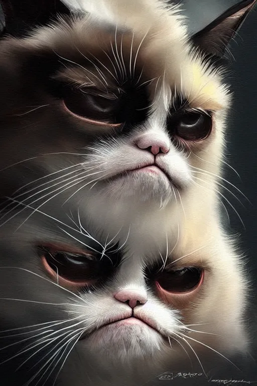 Image similar to Grumpy Cat mob boss, highly detailed, digital painting, artstation, concept art, smooth, sharp focus, illustration, art by artgerm and greg rutkowski and Goya