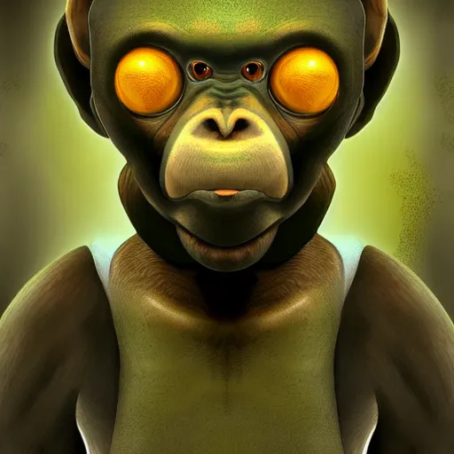 Image similar to a alien monkey from half - life, digital art