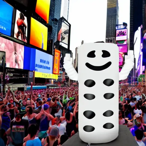 Prompt: dj marshmello working out in times square, realistic, highly detailed