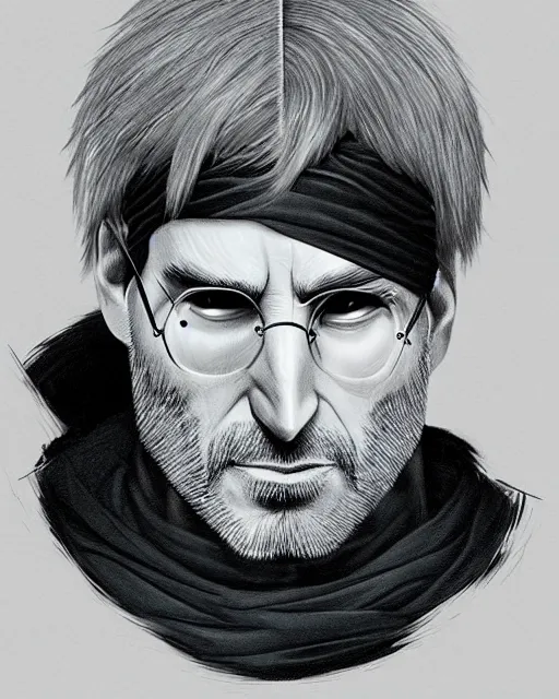 Image similar to steve jobs as kakashi, portrait, intricate, artstation