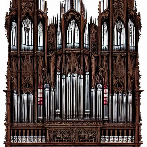 Image similar to ornate gothic organ (console), by Megan Duncanson and Raphael Lacoste, detailed 3d color concept art sketch