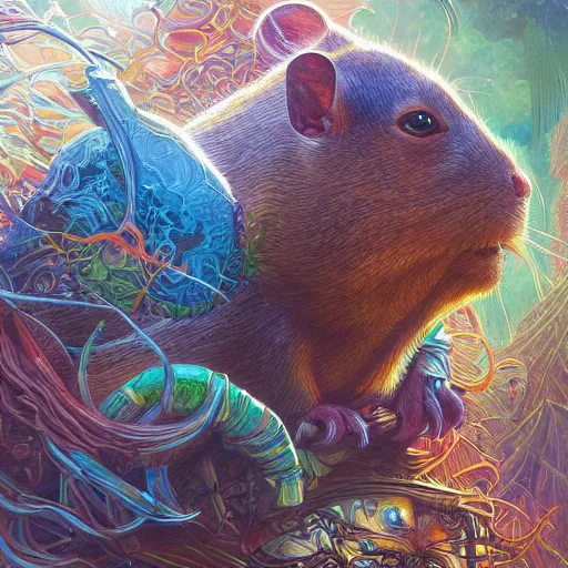 Prompt: agouti colorful, fantasy, intricate, highly detailed, digital painting, hq, trending on artstation, illustration, style of stanley artgerm and greg rutkowski and dan mumford