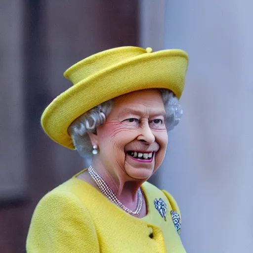 Image similar to queen of england elizabeth as a banana.