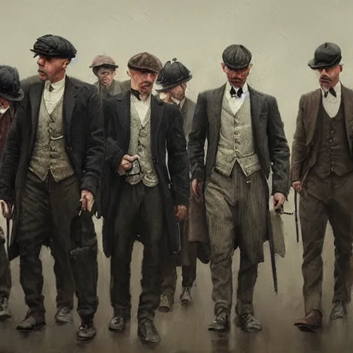 Peaky Blinders gang, criminals, oil painting by Greg | Stable Diffusion ...