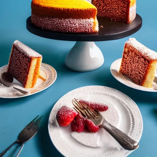 Prompt: a cake made by tongues, food photography