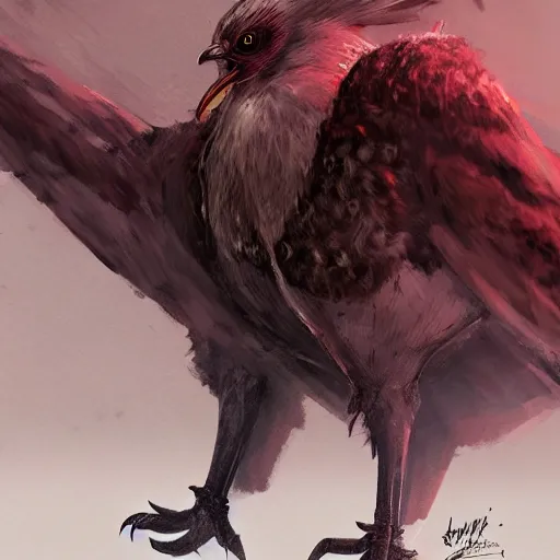 Prompt: Pidgeot, giant bird in style of Bloodborne. Concept art, cosmic horror, body horror, ArtStation.