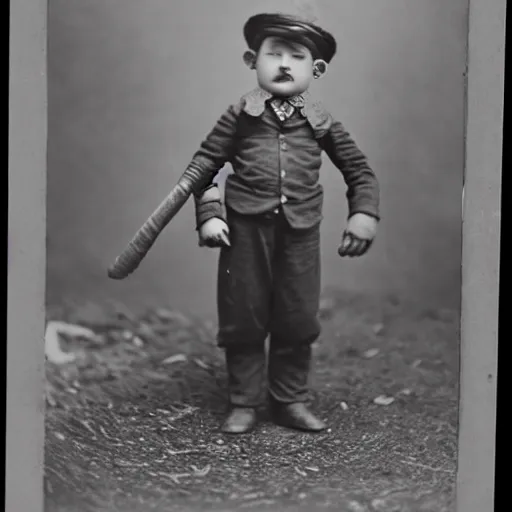 Prompt: 1 9 0 0 s photograph of teemo in the distance, disturbing and creepy