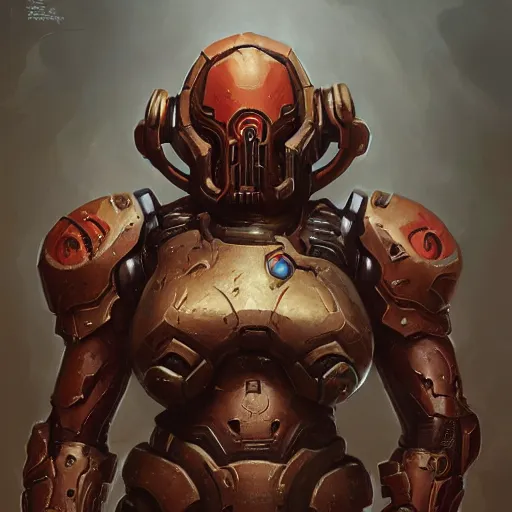 Image similar to doom slayer, a - pose, front view, painted by stanley lau, painted by greg rutkowski, painted by stanley, artgerm, masterpiece, digital art, trending on arts