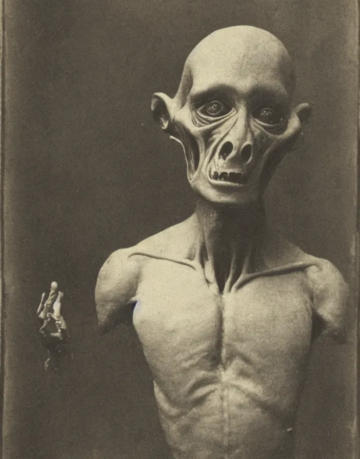 Image similar to portrait of an alien, historical photo, 1 8 8 4