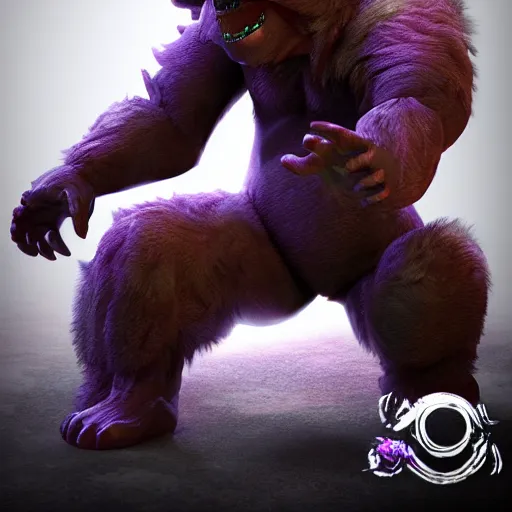 Image similar to carebear demon. eldenring boss, zbrush, arnold render, unrealengine 5, dark souls, horror, extremely detailed