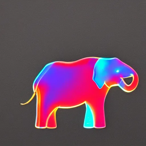 Prompt: a holographic elephant in the style of max loeffler