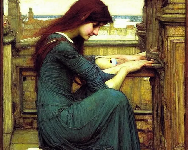 Image similar to john william waterhouse