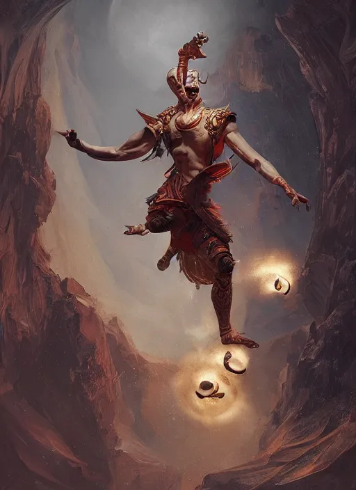 Image similar to digital _ painting _ of _ person juggling _ by _ filipe _ pagliuso _ and _ justin _ gerard _ symmetric _ fantasy _ highly _ detailed _ realistic _ intricate _ port