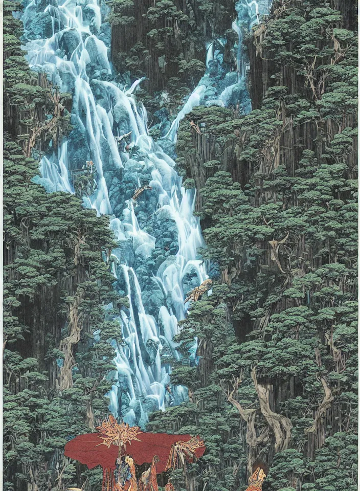 Prompt: avatar movie, sky, waterfalls, tall big rocks, hight detailed, drammatic light, art by Takato Yamamoto